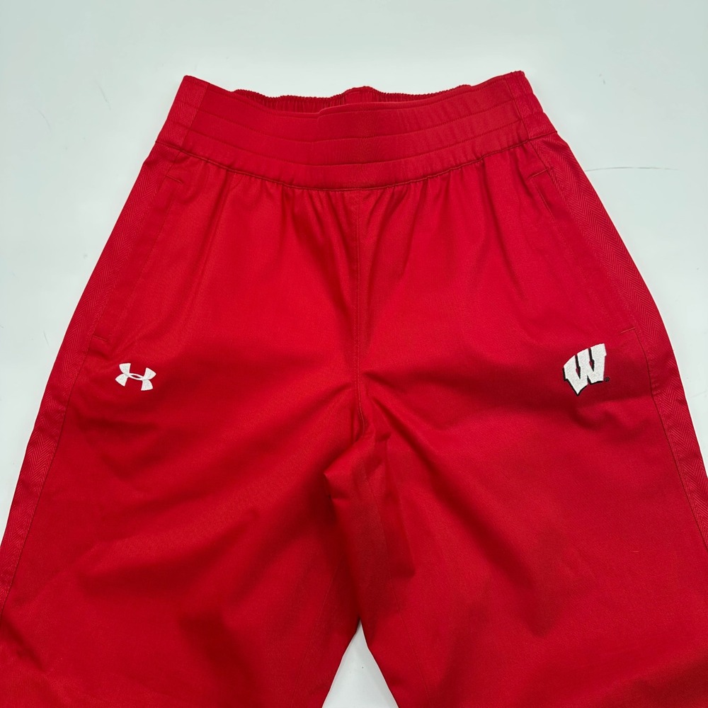 Under Armour Wisconsin Badgers ColdGear Red Athletic Pants Mens Small Loose Fit